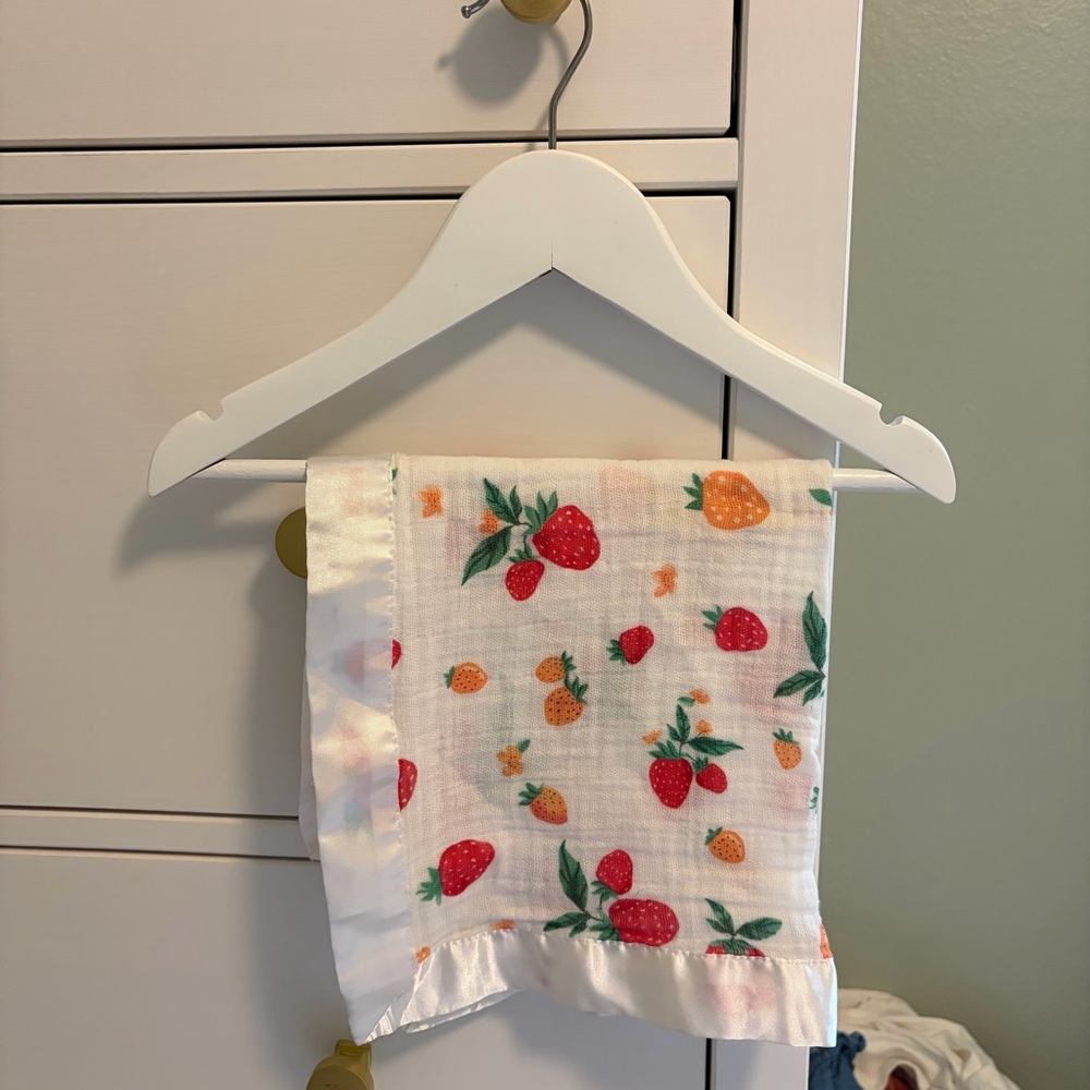 Little Unicorn Cute Strawberry Print Lovey Blanket